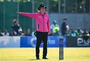 10 May 2024; Umpire Jonathan Kennedy during match one of the Floki Men's T20 International Series between Ireland and Pakistan at Castle Avenue Cricket Ground in Dublin. Photo by Seb Daly/Sportsfile