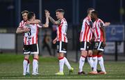 10 May 2024; Derry City players celebrate at the final whistle of the SSE Airtricity Men's Premier Division match between Derry City and Bohemians at The Ryan McBride Brandywell Stadium in Derry. Photo by Ramsey Cardy/Sportsfile