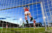 10 May 2024; Conor Keeley of St Patrick's Athletic during the SSE Airtricity Men's Premier Division match between Shamrock Rovers and St Patrick's Athletic at Tallaght Stadium in Dublin. Photo by Stephen McCarthy/Sportsfile