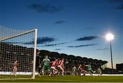 10 May 2024; Aaron Greene of Shamrock Rovers has a shot on goal blocked by Jamie Lennon of St Patrick's Athletic during the SSE Airtricity Men's Premier Division match between Shamrock Rovers and St Patrick's Athletic at Tallaght Stadium in Dublin. Photo by Stephen McCarthy/Sportsfile