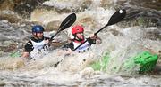 11 May 2024; Actor Jack Reynor, right, and Paul Ashmore navigate Straffan Weir during The 63rd International Liffey Descent at The K Club in Straffan, Kildare. Photo by Seb Daly/Sportsfile
