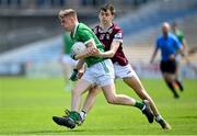 11 May 2024; Cathal O'Mahony of Limerick in action against Rory Cole of Westmeath during the EirGrid GAA All-Ireland Football U20 B Championship semi-final match between Westmeath and Limerick at FBD Semple Stadium in Thurles, Tipperary. Photo by David Fitzgerald/Sportsfile