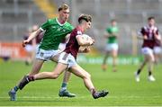 11 May 2024; Jack Duncan of Westmeath in action against Senan O'Brien of Limerick during the EirGrid GAA All-Ireland Football U20 B Championship semi-final match between Westmeath and Limerick at FBD Semple Stadium in Thurles, Tipperary. Photo by David Fitzgerald/Sportsfile