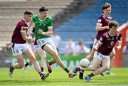 11 May 2024; Emmet Rigter of Limerick in action against Eoin Bracken of Westmeath during the EirGrid GAA All-Ireland Football U20 B Championship semi-final match between Westmeath and Limerick at FBD Semple Stadium in Thurles, Tipperary. Photo by David Fitzgerald/Sportsfile