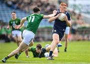 11 May 2024; Rob Stack of Kerry in action against Rian Stafford of Meath during the EirGrid GAA All-Ireland Football U20 Championship semi-final match between Meath and Kerry at FBD Semple Stadium in Thurles, Tipperary. Photo by David Fitzgerald/Sportsfile