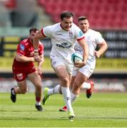 11 May 2024; Jacob Stockdale of Ulster makes a break during the United Rugby Championship match between Scarlets and Ulster at Parc Y Scarlets in Llanelli, Wales. Photo by Chris Fairweather/Sportsfile