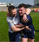 11 May 2024; Kerry manager Tomás Ó Sé celebrates with Eddie Healy after the EirGrid GAA All-Ireland Football U20 Championship semi-final match between Meath and Kerry at FBD Semple Stadium in Thurles, Tipperary. Photo by David Fitzgerald/Sportsfile