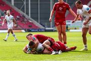 11 May 2024; Nick Timoney of Ulster goes over for a try during the United Rugby Championship match between Scarlets and Ulster at Parc Y Scarlets in Llanelli, Wales. Photo by Gruff Thomas/Sportsfile