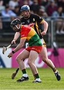 11 May 2024; Richard Coady of Carlow in action against John Donnelly of Kilkenny during the Leinster GAA Hurling Senior Championship Round 3 match between Carlow and Kilkenny at Netwatch Cullen Park in Carlow. Photo by Piaras Ó Mídheach/Sportsfile