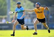 11 May 2024; Brian Hayes of Dublin in action against James McNaughton of Antrim during the Leinster GAA Hurling Senior Championship Round 3 match between Dublin and Antrim at Parnell Park in Dublin. Photo by Ben McShane/Sportsfile