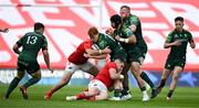 11 May 2024; Shane Jennings of Connacht is tackled by Alex Kendellen and Niall Scannell of Munster during the United Rugby Championship match between Munster and Connacht at Thomond Park in Limerick. Photo by Brendan Moran/Sportsfile