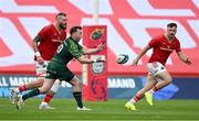 11 May 2024; Jack Carty of Connacht in action against RG Snyman and Seán O'Brien of Munster during the United Rugby Championship match between Munster and Connacht at Thomond Park in Limerick. Photo by Brendan Moran/Sportsfile