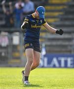 11 May 2024; Roscommon goalkeeper Seán Allen celebrates after his side score a third goal during the EirGrid GAA All-Ireland Football U20 Championship semi-final match between Roscommon and Tyrone at Kingspan Breffni in Cavan. Photo by Sam Barnes/Sportsfile