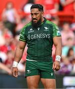 11 May 2024; Bundee Aki of Connacht after Munster scored their second try during the United Rugby Championship match between Munster and Connacht at Thomond Park in Limerick. Photo by Brendan Moran/Sportsfile