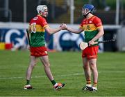 11 May 2024; Carlow players Conor Kehoe, left, and Ciarán Whelan after the drawn Leinster GAA Hurling Senior Championship Round 3 match between Carlow and Kilkenny at Netwatch Cullen Park in Carlow. Photo by Piaras Ó Mídheach/Sportsfile