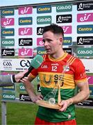 11 May 2024; Bord Gáis Energy man of the match Martin Kavanagh of Carlow is interviewed after the Leinster GAA Hurling Senior Championship Round 3 match between Carlow and Kilkenny at Netwatch Cullen Park in Carlow. Photo by Piaras Ó Mídheach/Sportsfile
