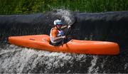 11 May 2024; Ross Kerrigan, competing in the K1 A class, during The 63rd International Liffey Descent at Lucan Weir in Lucan, Dublin. Photo by Seb Daly/Sportsfile