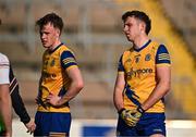 11 May 2024; Roscommon players Conor Ryan,  right, and Conor Harley dejected after their side's defeat in the EirGrid GAA All-Ireland Football U20 Championship semi-final match between Roscommon and Tyrone at Kingspan Breffni in Cavan. Photo by Sam Barnes/Sportsfile