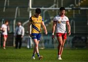11 May 2024; Senan Lambe of Roscommon and Ruairí McHugh of Tyrone leave the field after both being shown red card during the EirGrid GAA All-Ireland Football U20 Championship semi-final match between Roscommon and Tyrone at Kingspan Breffni in Cavan. Photo by Sam Barnes/Sportsfile