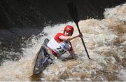 11 May 2024; Callum Brown, competing in the Junior K1B class, during The 63rd International Liffey Descent at The K Club in Straffan, Kildare. Photo by Seb Daly/Sportsfile