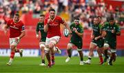 11 May 2024; Tom Ahern of Munster on the way to scoring his side's sixth try during the United Rugby Championship match between Munster and Connacht at Thomond Park in Limerick. Photo by Brendan Moran/Sportsfile