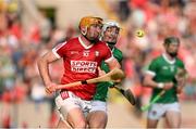 11 May 2024; Declan Dalton of Cork in action against Kyle Hayes of Limerick during the Munster GAA Hurling Senior Championship Round 3 match between Cork and Limerick at SuperValu Páirc Ui Chaoimh in Cork. Photo by Daire Brennan/Sportsfile