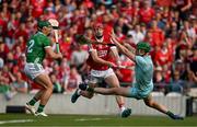11 May 2024; Alan Connolly of Cork has his shot saved by Nickie Quaid of Limerick during the Munster GAA Hurling Senior Championship Round 3 match between Cork and Limerick at SuperValu Páirc Ui Chaoimh in Cork. Photo by Daire Brennan/Sportsfile