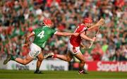 11 May 2024; Brian Hayes of Cork in action against Barry Nash of Limerick during the Munster GAA Hurling Senior Championship Round 3 match between Cork and Limerick at SuperValu Páirc Ui Chaoimh in Cork. Photo by Daire Brennan/Sportsfile