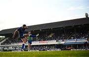 11 May 2024; Ross Byrne of Leinster kicks a conversion during the United Rugby Championship match between Leinster and Ospreys at the RDS Arena in Dublin. Photo by Harry Murphy/Sportsfile