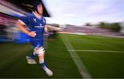 11 May 2024; Ryan Baird of Leinster runs out for the second half of the United Rugby Championship match between Leinster and Ospreys at the RDS Arena in Dublin. Photo by Ramsey Cardy/Sportsfile