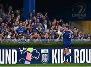 11 May 2024; Tadhg Furlong of Leinster acknowledges supportes as hhe leaves the field during the United Rugby Championship match between Leinster and Ospreys at the RDS Arena in Dublin. Photo by Harry Murphy/Sportsfile