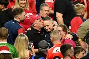 11 May 2024; Cork manager Pat Ryan celebrates with supporters after the Munster GAA Hurling Senior Championship Round 3 match between Cork and Limerick at SuperValu Páirc Ui Chaoimh in Cork. Photo by Daire Brennan/Sportsfile