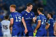 11 May 2024; Ryan Baird, left, and Jamison Gibson-Park of Leinster celebrate after the United Rugby Championship match between Leinster and Ospreys at the RDS Arena in Dublin. Photo by Ben McShane/Sportsfile