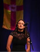 11 May 2024; Leah Nic Conmara of CLG Acla, representing Mayo and Connacht, in the Amhránaíocht Aonair competition during the Scór Sinsear 2024 All-Ireland Finals at the INEC Arena in Killarney, Kerry. Photo by Shauna Clinton/Sportsfile