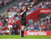 11 May 2024; Referee Sean Stack during the Munster GAA Hurling Senior Championship Round 3 match between Cork and Limerick at SuperValu Páirc Ui Chaoimh in Cork. Photo by Daire Brennan/Sportsfile