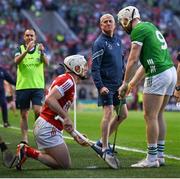 11 May 2024; Limerick manager John Kiely reacts to a turnover of possession late in the Munster GAA Hurling Senior Championship Round 3 match between Cork and Limerick at SuperValu Páirc Ui Chaoimh in Cork. Photo by Stephen McCarthy/Sportsfile