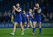 11 May 2024; Robbie Henshaw, left, and Andrew Porter of Leinster after the United Rugby Championship match between Leinster and Ospreys at the RDS Arena in Dublin. Photo by Ben McShane/Sportsfile