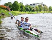 11 May 2024; Gary Mawer and Simon Van Lonkhuyzen make their way to the start before The 63rd International Liffey Descent at The K Club in Straffan, Kildare. Photo by Seb Daly/Sportsfile