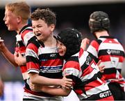11 May 2024; Action from the Bank of Ireland Half-time Minis match between Monkstown and Carlingford at the United Rugby Championship match between Leinster and Ospreys at the RDS Arena in Dublin. Photo by Ramsey Cardy/Sportsfile