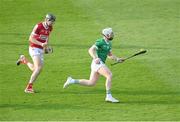 11 May 2024; Cian Lynch of Limerick in action against Robert Downey of Cork during the Munster GAA Hurling Senior Championship Round 3 match between Cork and Limerick at SuperValu Páirc Ui Chaoimh in Cork. Photo by Stephen McCarthy/Sportsfile