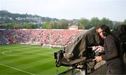 11 May 2024; A broadcast camera operator tracks the play during the Munster GAA Hurling Senior Championship Round 3 match between Cork and Limerick at SuperValu Páirc Ui Chaoimh in Cork. Photo by Stephen McCarthy/Sportsfile