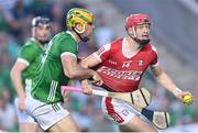 11 May 2024; Alan Connolly of Cork is tackled by Dan Morrissey of Limerick during the Munster GAA Hurling Senior Championship Round 3 match between Cork and Limerick at SuperValu Páirc Ui Chaoimh in Cork. Photo by Stephen McCarthy/Sportsfile