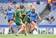 12 May 2024; Carla Rowe of Dublin scores her side's first goal during the Leinster LGFA Senior Football Championship final match between Dublin and Meath at Croke Park in Dublin. Photo by Ben McShane/Sportsfile