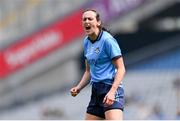 12 May 2024; Hannah Tyrrell of Dublin celebrates a score during the Leinster LGFA Senior Football Championship final match between Dublin and Meath at Croke Park in Dublin. Photo by Ben McShane/Sportsfile