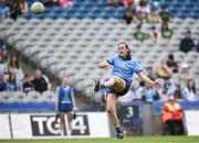 12 May 2024; Hannah Tyrrell of Dublin kicks a point during the Leinster LGFA Senior Football Championship final match between Dublin and Meath at Croke Park in Dublin. Photo by Harry Murphy/Sportsfile