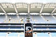 12 May 2024; A general view of the cup before the Leinster LGFA Senior Football Championship final match between Dublin and Meath at Croke Park in Dublin. Photo by Ben McShane/Sportsfile
