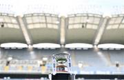 12 May 2024; A general view of the cup before the Leinster LGFA Senior Football Championship final match between Dublin and Meath at Croke Park in Dublin. Photo by Ben McShane/Sportsfile