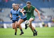 12 May 2024; Marion Farrelly of Meath in action against Leah Caffrey of Dublin during the Leinster LGFA Senior Football Championship final match between Dublin and Meath at Croke Park in Dublin. Photo by Harry Murphy/Sportsfile