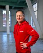 15 May 2024; Irish boxer Kellie Harrington pictured at the launch of the SPAR Stay in the Game campaign. The campaign, which is part of SPAR’s Community Fund 2024, will run until the 30th June 2024 and encourages the public to nominate a school or club in their community that is doing great work in fostering the continued participation of girls in sport. To nominate a post-primary school or club visit www.spar.ie/communityfund Nominated clubs and schools will be in with a chance to win one of five €2,000 prizes and a unique opportunity to meet and engage with Kellie Harrington in an interactive SPAR Stay in the Game workshop. Photo by David Fitzgerald/Sportsfile