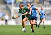 12 May 2024; Ailbhe Leahy of Meath is tackled by Niamh Donlon of Dublin during the Leinster LGFA Senior Football Championship final match between Dublin and Meath at Croke Park in Dublin. Photo by Ben McShane/Sportsfile